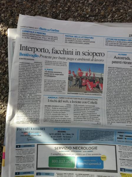 RESTO DEL CARLINO FOTO E ARTICOLO 25 02 2019 